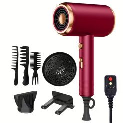 1600W Ionic Hair Dryer with Diffuser and Styling Nozzle